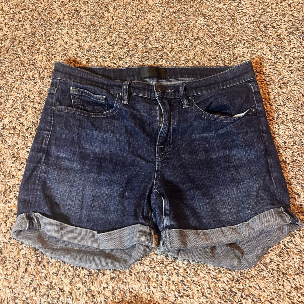 Vince Denim Shorts Dark Wash Cuffed Casual Everyday Size 26